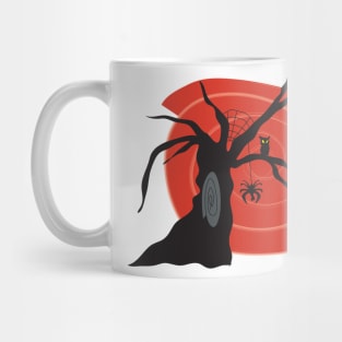 Owl on tree Halloween Art Mug